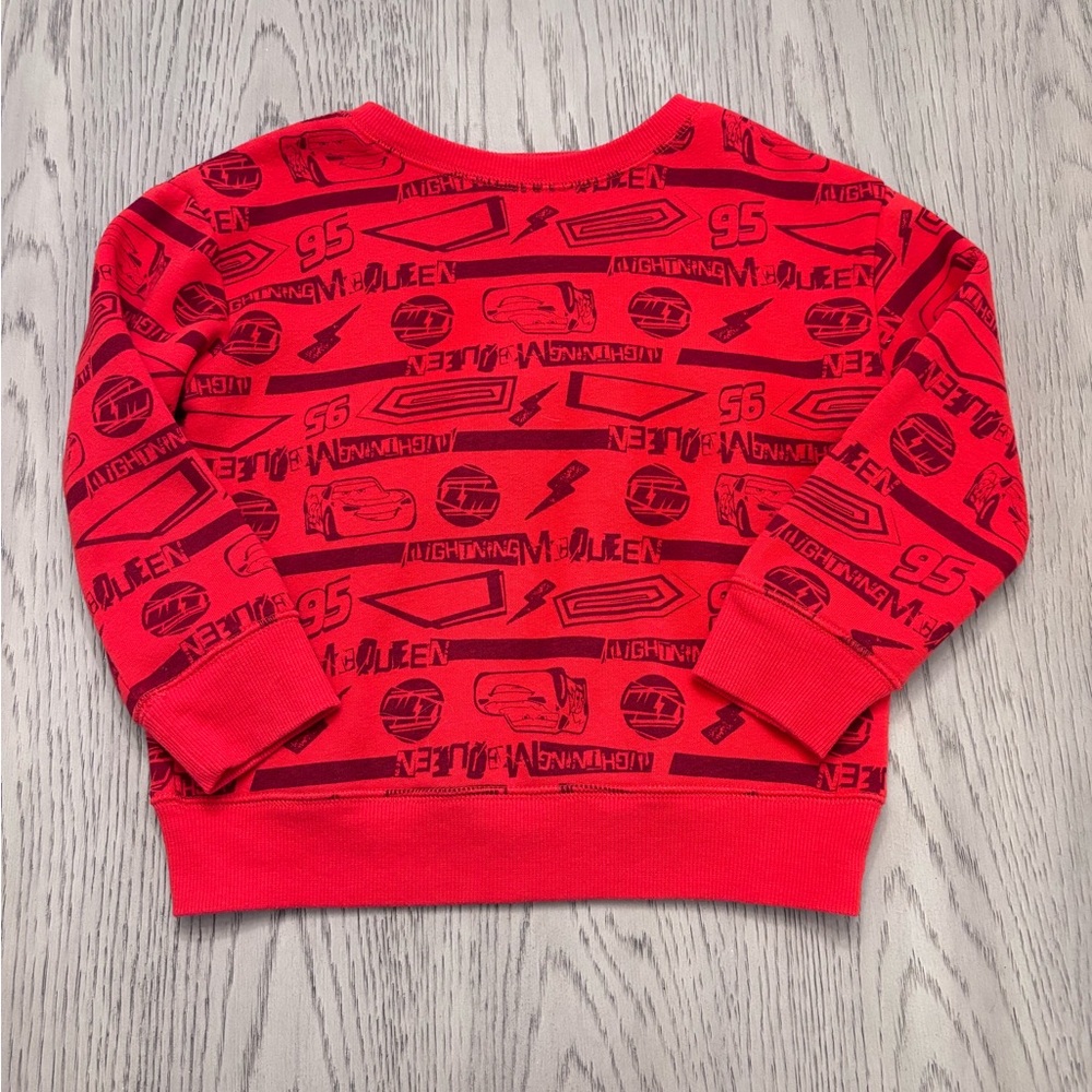 Disney Jumping Beans Boy’s Lightning McQueen Striped Fleece Sweatshirt 4T